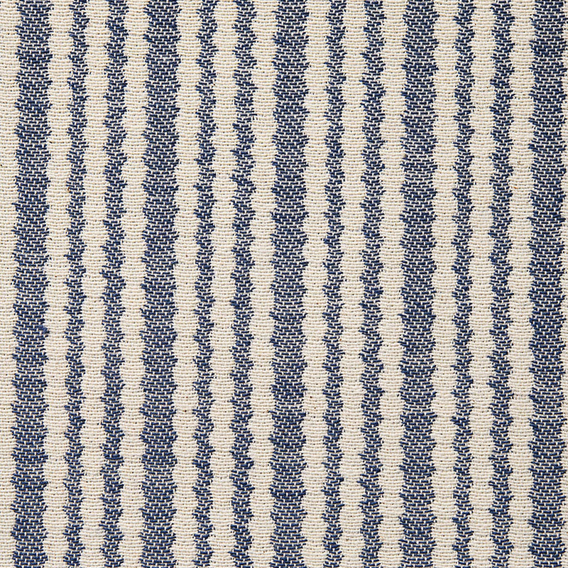Pippy Scallop Stripe Navy Cotton Sample