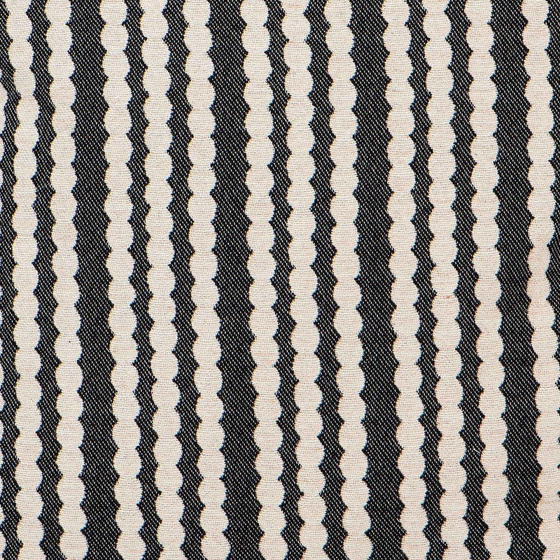 Scallop Stripe Black Wool