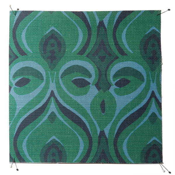 Khiva Grasscloth Jade Wallpaper