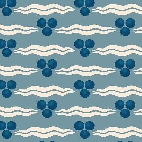Chintamani Antique Blue Wallpaper Sample