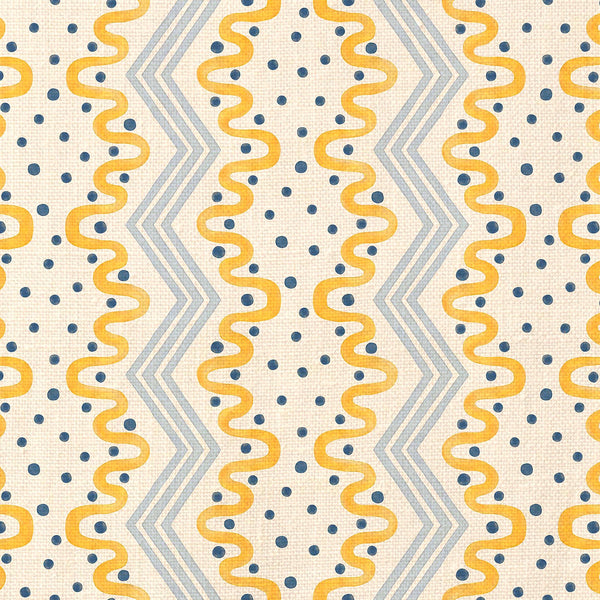Madame Ziggle Yellow and Blue Fabric Sample