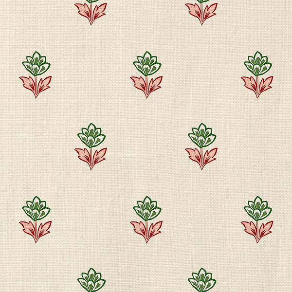 Indian Tulips Pink and Green Fabric Sample