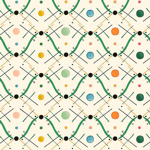 Improvisation 1 Green Wallpaper Sample