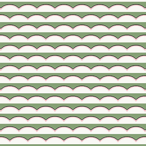 Scallops Green Wallpaper Sample