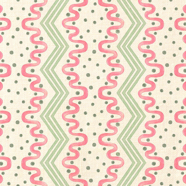 Madame Ziggle Green and Pink Fabric Sample
