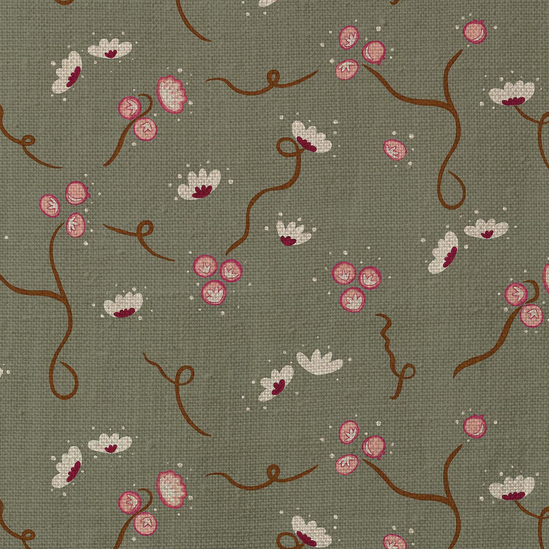 Olivia Muddy Green Fabric Sample