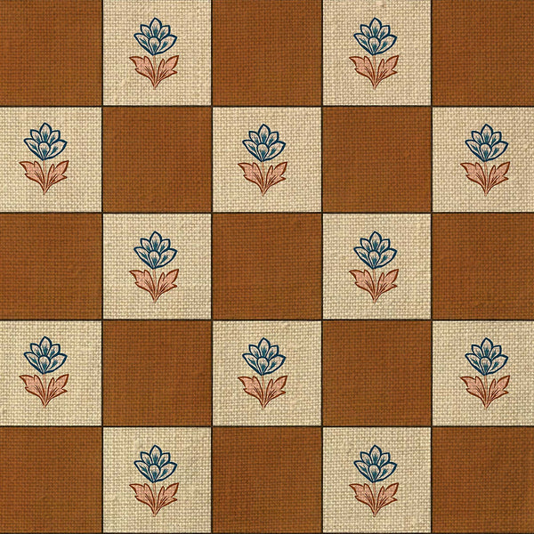 Indian Checks Caramel Fabric Sample